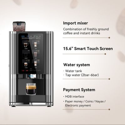 kupować 220V/50-60Hz Komercyjna maszyna do sprzedaży kawy z fasolką do kubka z ekranem dotykowym produkcja internetowa
